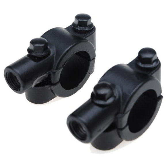 Pair 8mm Motorcycle Handlebar Mirror Holders Adapter Aluminum Clamp