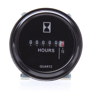 Round Hour Meter For Cart Boat Tractor Generator Engine Mower 10-80V