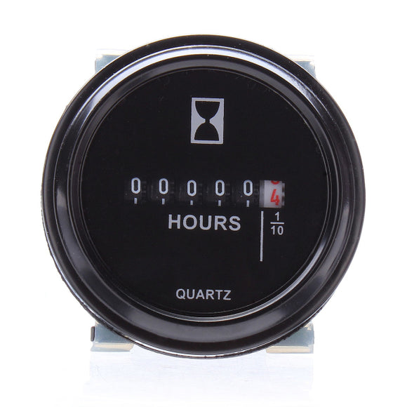 Round Hour Meter For Cart Boat Tractor Generator Engine Mower 10-80V