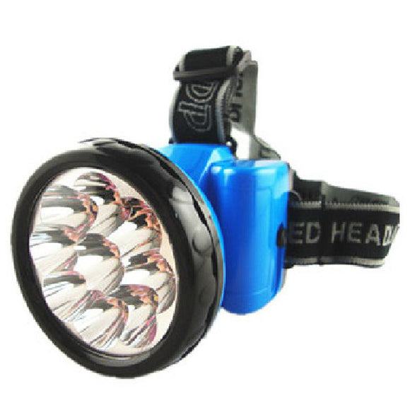 Portable 9LED Rechargeable Outdooors Flood Light High Light Headlamp