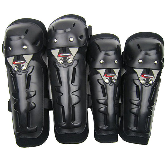 Motorcycle Motor Cycling Off Road Knee Elbow Guards Pads Black