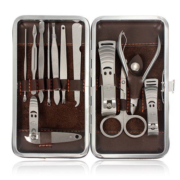 Y.F.M 12pcs Nail Care Clipper Pedicure Scissor Tweezer Manicure Set Kit
