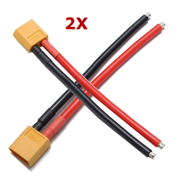 2PCS XT60 Male Plug 12AWG 10cm With Wire