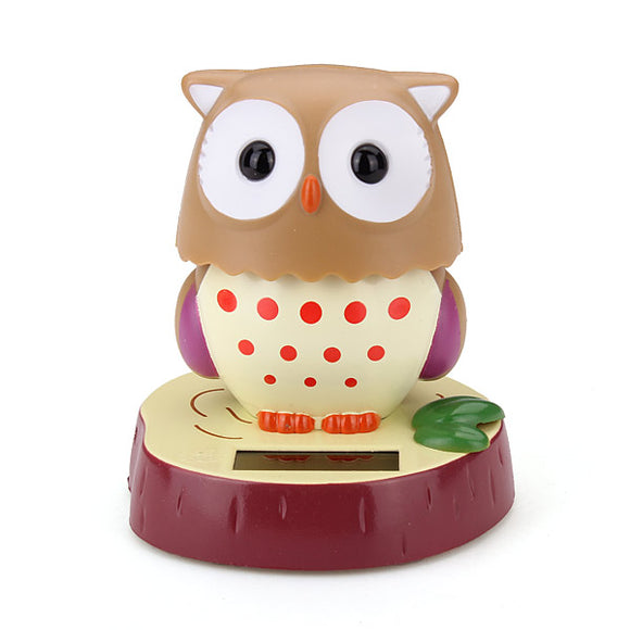 Car Home Office Solar Ornaments Decoration Cute Turned Owl Solar Doll