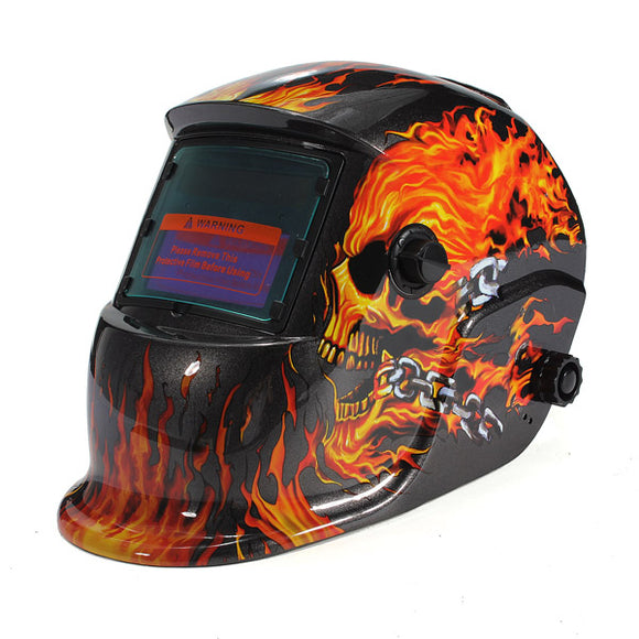 Electrical Welding Helmet Solar Energy Automatic Darkening Skull Mask