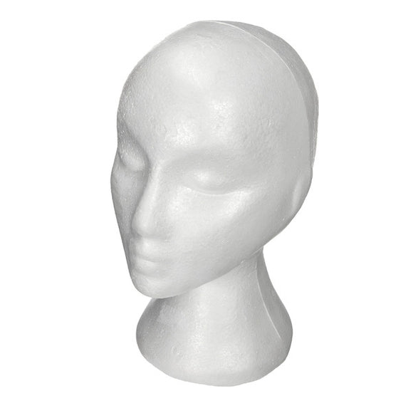 Styrofoam Bald Mannequin Head Stand Foam Manikin Head