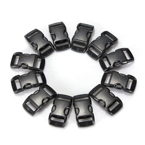 100Pcs Black Paracord Bracelet Buckles Curved Release Clasp Buckles