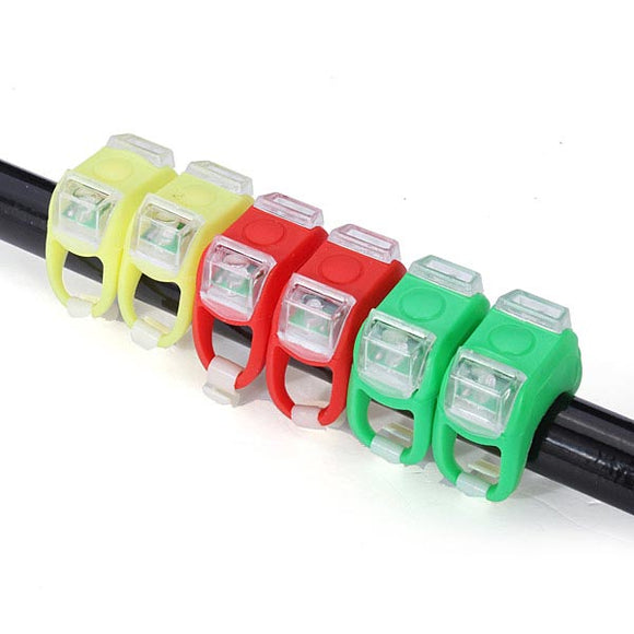 Bicycle Bike Silicone LED 3 Mode Flashlight Safety Warning Light