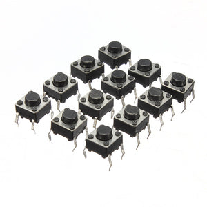 Geekcreit 100pcs Mini Micro Momentary Tactile Touch Switch Push Button DIP P4 Normally Open