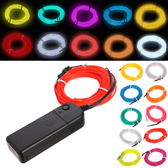 3M 10 colors Flexible Neon EL Wire Light Dance Party Decor Light