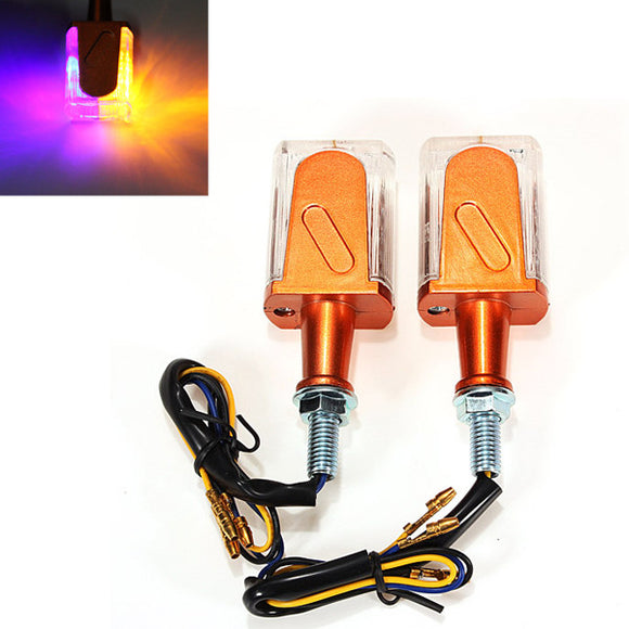 A Pair of 9 LED Double Colors Motorcycle Turn Indicator Light