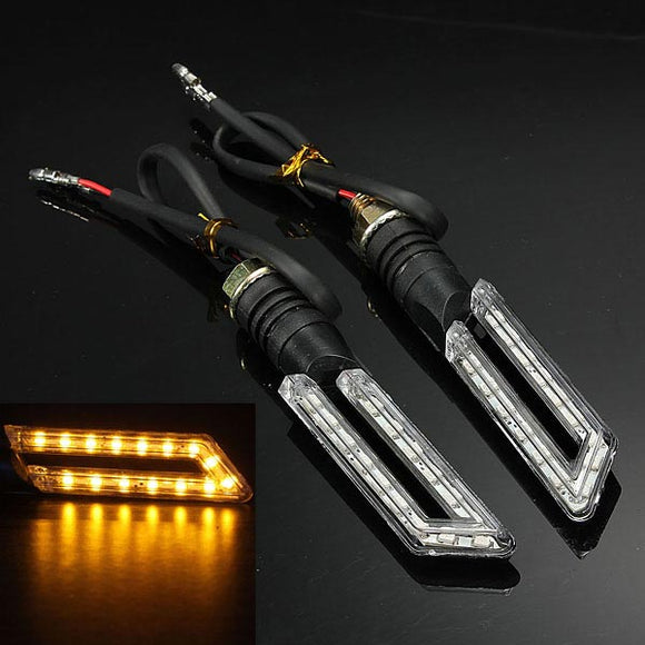 15 SMD Led Motorcycle Hollow Strip Turn Signal Indicators Amber Light
