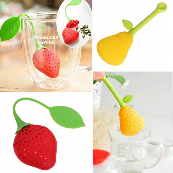 Pear Strawberry Shape Silicon Tea Infuser Strainer Filter