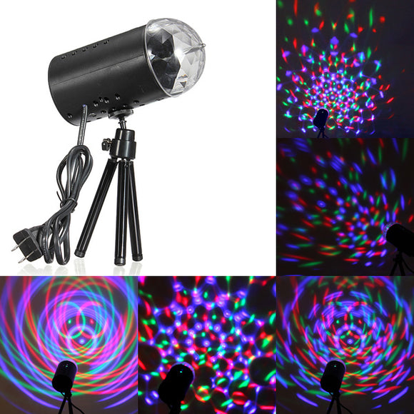 3W RGB Stage Light Lamp Crystal LED Rotating Disco Voice Activated