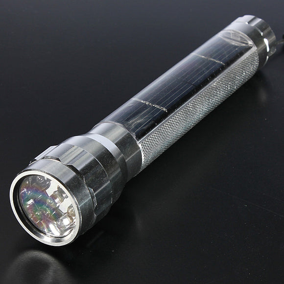 7 LED Solar Power Energy Portable LED Flashlight Silver