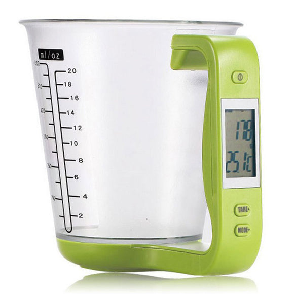 1kg/1g Multi-function LCD Digital Kitchen Scale With Removable Measuring Cup Function
