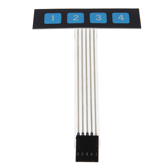 5Pcs DC 4 Key Matrix Membrane Switch Control Keypad Keyboard With LED