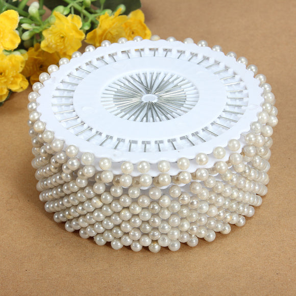 35mm 480Pcs White Round Head  Pearl Decorating Sewing Pin Craft