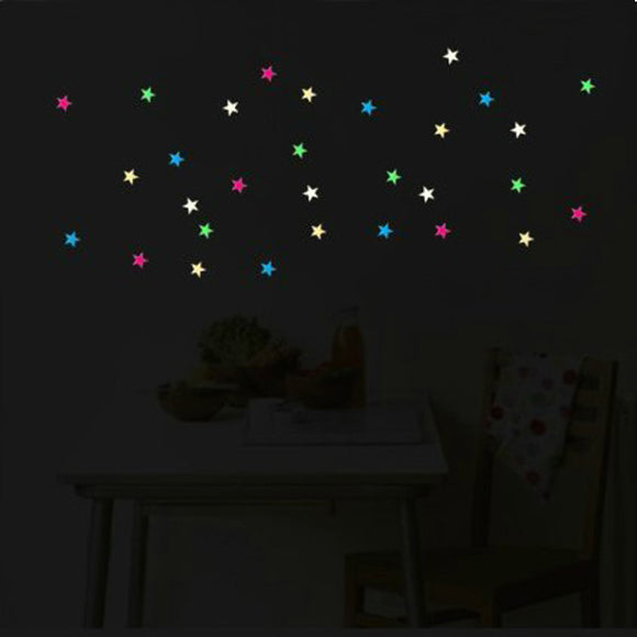 28PCS Colorful Star Fluorescence Wall Stickers