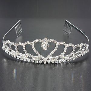 Wedding Bride Crystal Rhinestones Heart-shaped Crown Hair Tiara