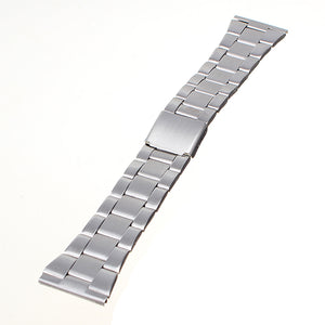 16-22mm Silver Color Stainless Steel Strap With Push Button Watch Band