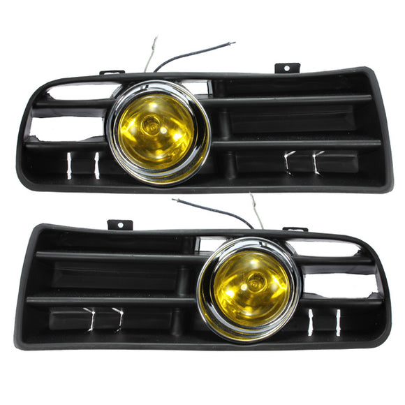 Yellow Front Fog LED Light Lamp Lower Grille for 98-04 VW Golf MK4