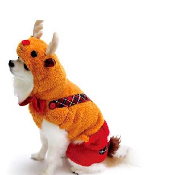 Winter Cat Dog Coat Christmas Milu Deer Style Jumpsuit Pet Dog Clothes