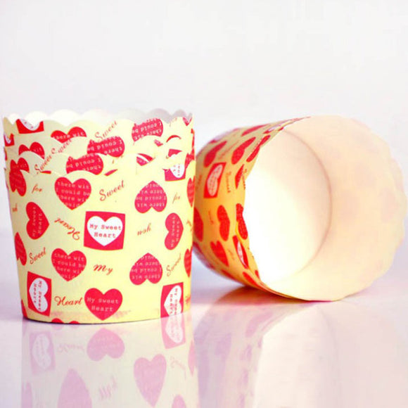 20PCS High Temperature Resistant Middle Heart Paper Cake Cups