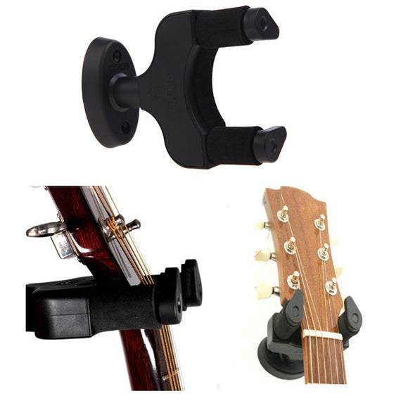 Aroma AH-81 Guitar Stand Wall Hanger Holder Rack Hook Black