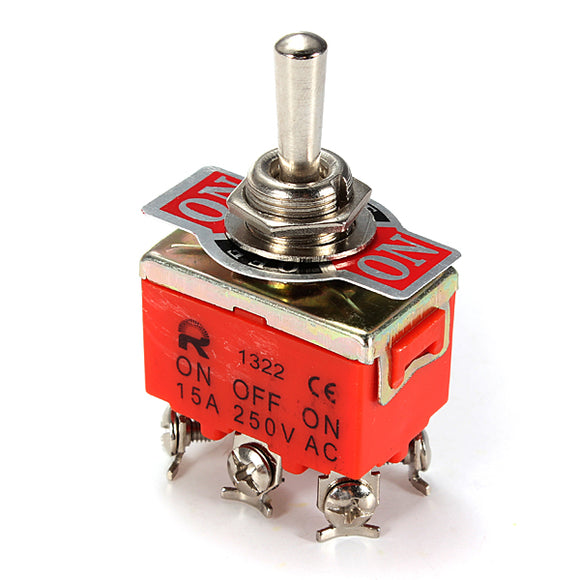 Car Toggle DPDT ON-OFF Switch Auto Parts 6-Pin 15A 250V