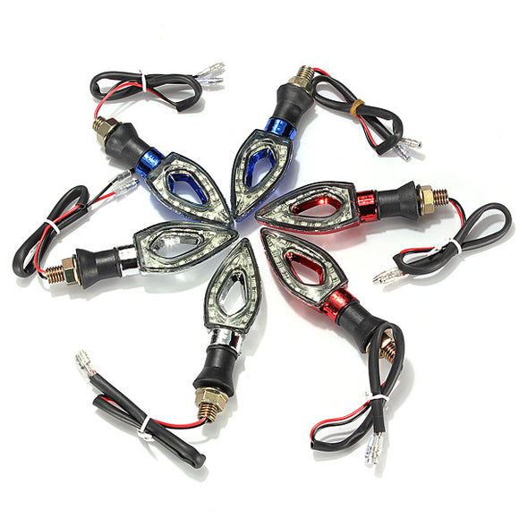 2x Universal Motorcycle 12 LEDs Turn Light Indicator Lamp 12V