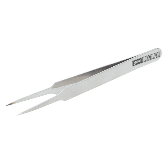 TS-14 110mm Blunt Tip Stainless Steel Tweezer Forcep-Silver