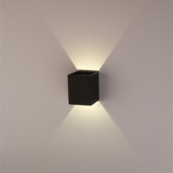 Modern 3W Black LED Square Wall Lamp Surface Install Light Fixture