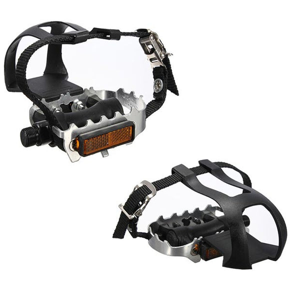 Cycling Fixie Road Mountain Bike Bicycle Pedals Toe Clips Straps
