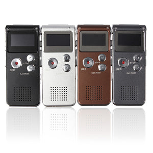 Steel Rechargeable 8GB 650HR Digital Audio Voice Recorder MP3 Player