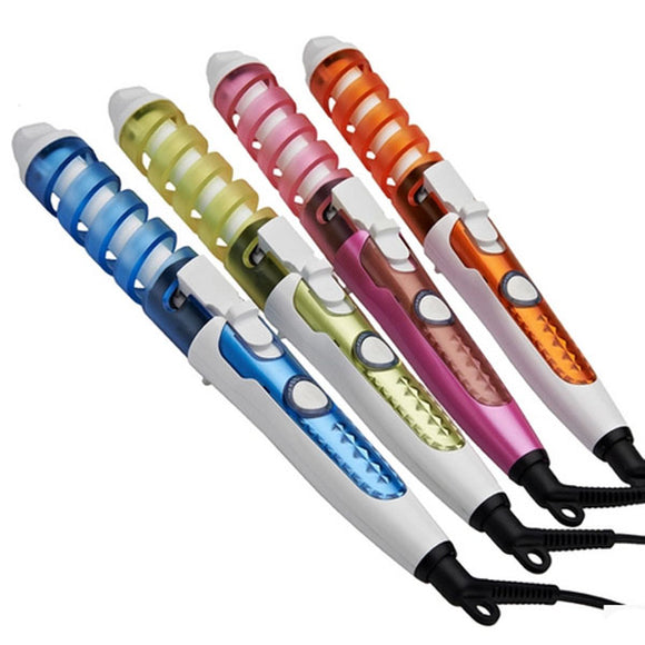 Luckyfine 220 Voltage Spiral Curl Ceramic Curling Iron Dual Hair Curler