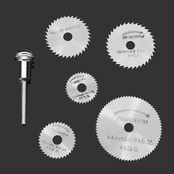 Drillpro SW-B1 6pc HSS Circular Saw Blade Set For Metal & Dremel Rotary Tools