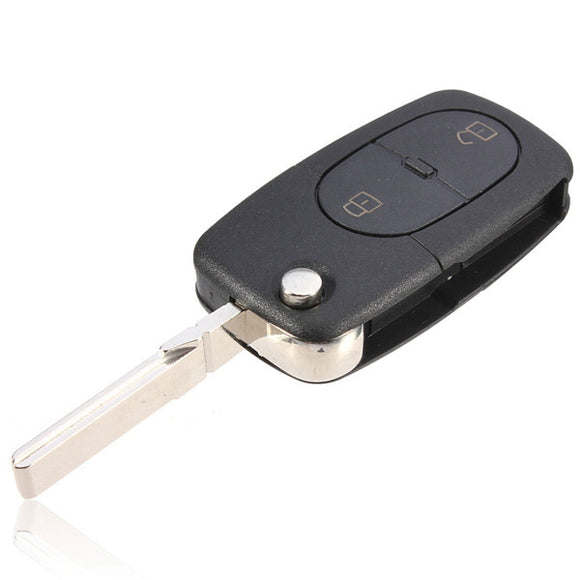 2 Button Flip Remote Key Fob Case For Audi A2 A3 A4 A6 Black Color