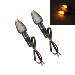 12V Motorcycle Turn LED Amber Light Indicators Carbon Orange