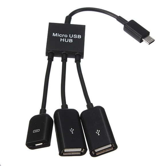 Dual Micro USB Host OTG Hub Adapter Cable For Tablet