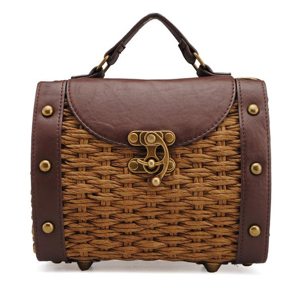 Women Staw Woven Shoulder Bag Beach Bag Handbag