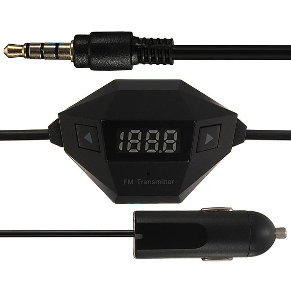 3.5mm FM Transmitter+Car USB Charger Radio Adapter for MP3 MP4