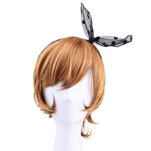 Black Dot Rabbit Ears Design Net Gauze Hair Band Hair Accessory