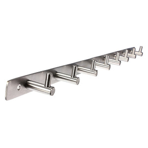 8 Hook Stainless Steel Bathroom Wall Hanger Rack