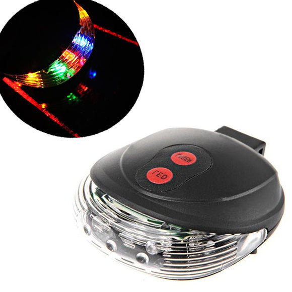 Bike Bicycle Cycling 5 Led Laser Light Beam Rear Tail LED Light