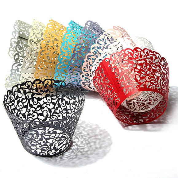 12Pcs Baking Arts Hollow Cup Cake Wrapper Cups Muffin Paper Cup Cake Cups