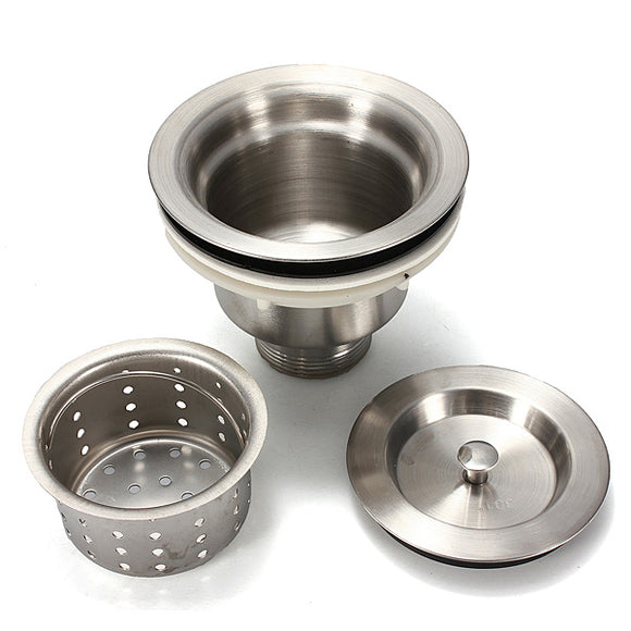 Stainless Steel Kitchen Water Sink Strainer Plug Drain Basket