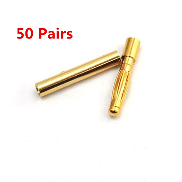 50 Pairs 2mm Gold Bullet Banana Connector Plug For ESC Battery Motor RC Drone FPV Racing Multi Rotor