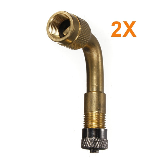 2X90 Degree Brass Air Tire Valve Extension for Motorcycle Car Scooter