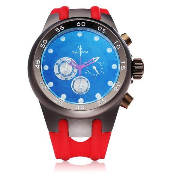V6 V0200 Super Speed Sport 3 Dial Men Quartz Wrist Watch